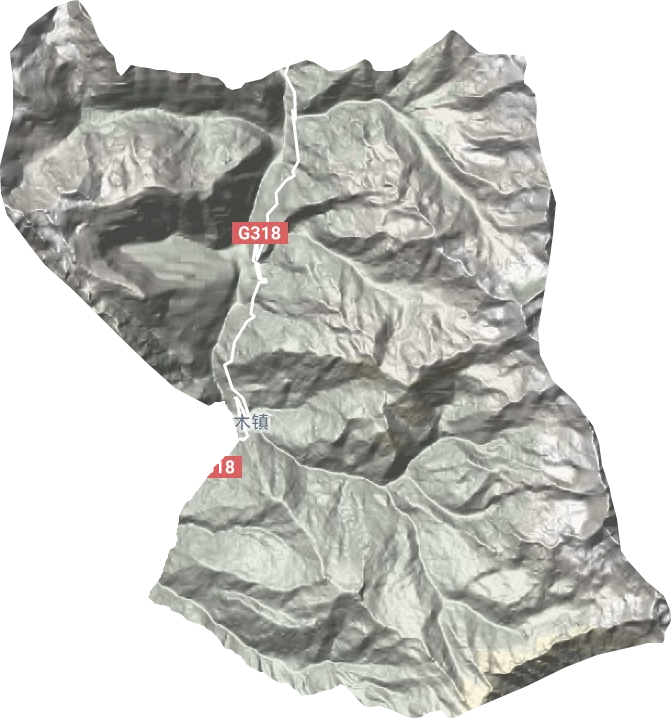 樟木镇地形地图