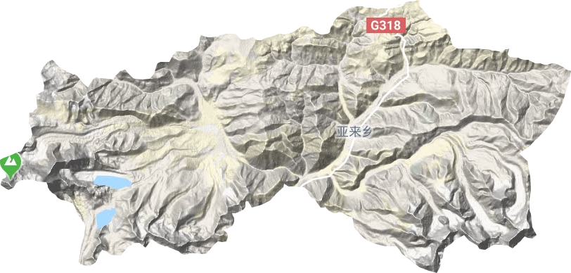 亚来乡地形地图