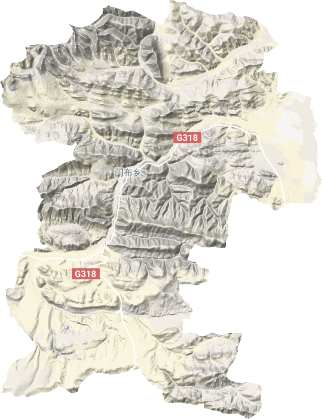 门布乡地形地图