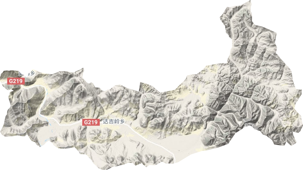 达吉岭乡地形地图