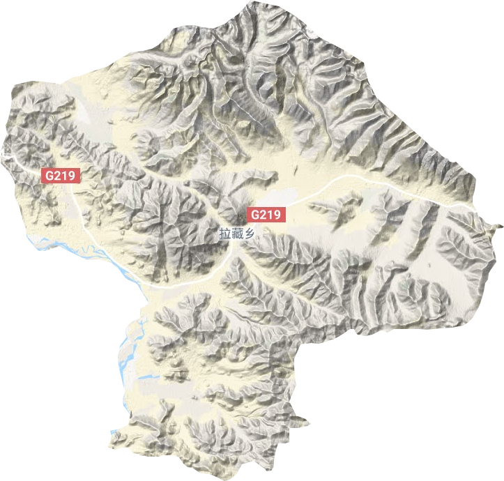 拉藏乡地形地图