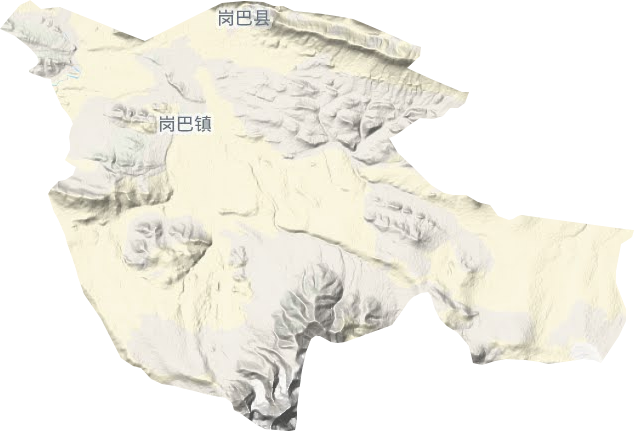 岗巴镇地形地图