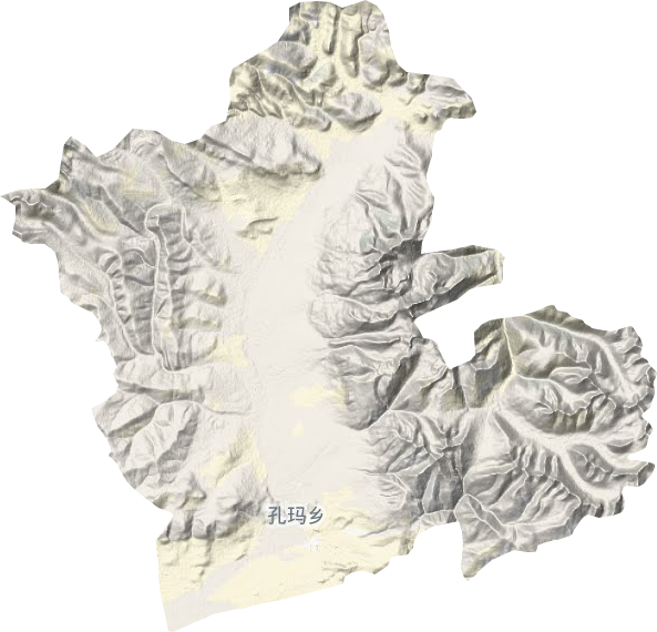 孔玛乡地形地图