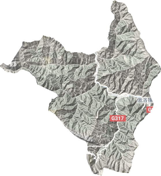 俄洛镇地形地图