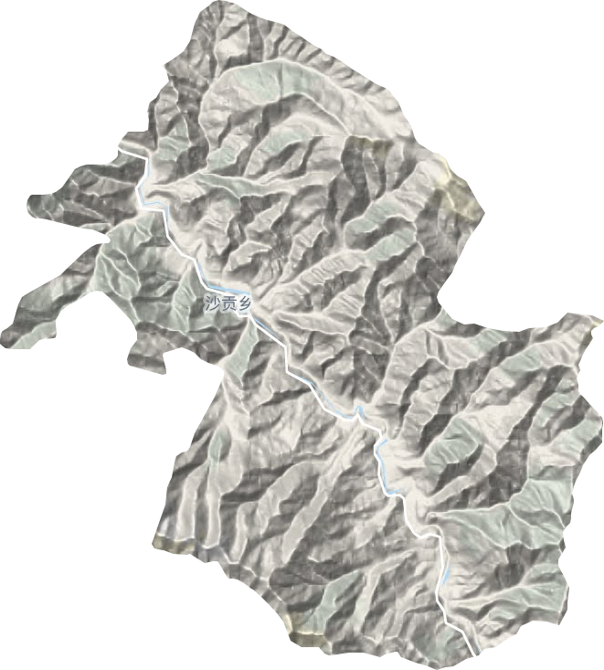 沙贡乡地形地图