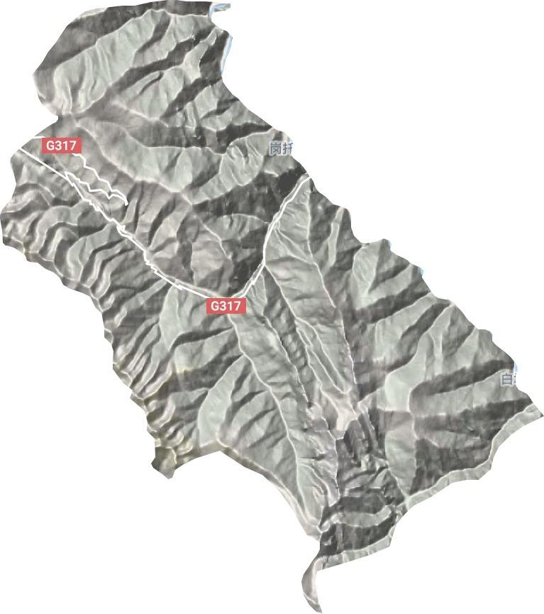 岗托镇地形地图