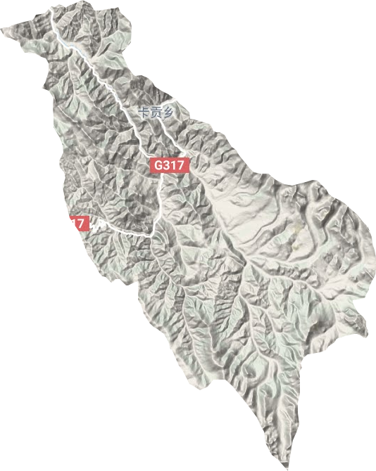 卡贡乡地形地图