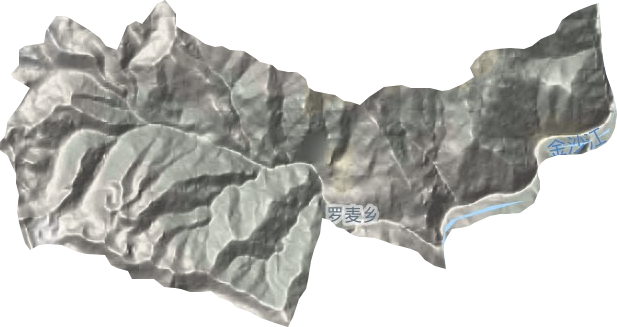 罗麦乡地形地图