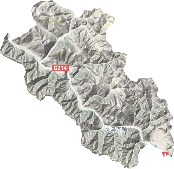 类乌齐镇地形地图