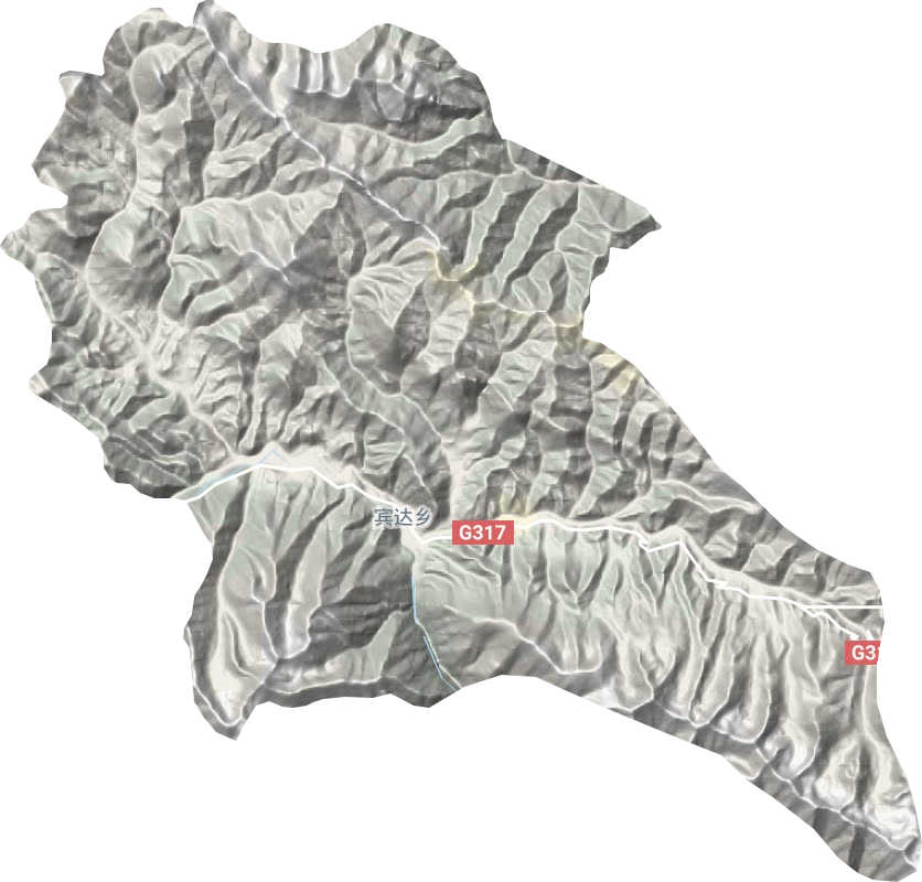 宾达乡地形地图