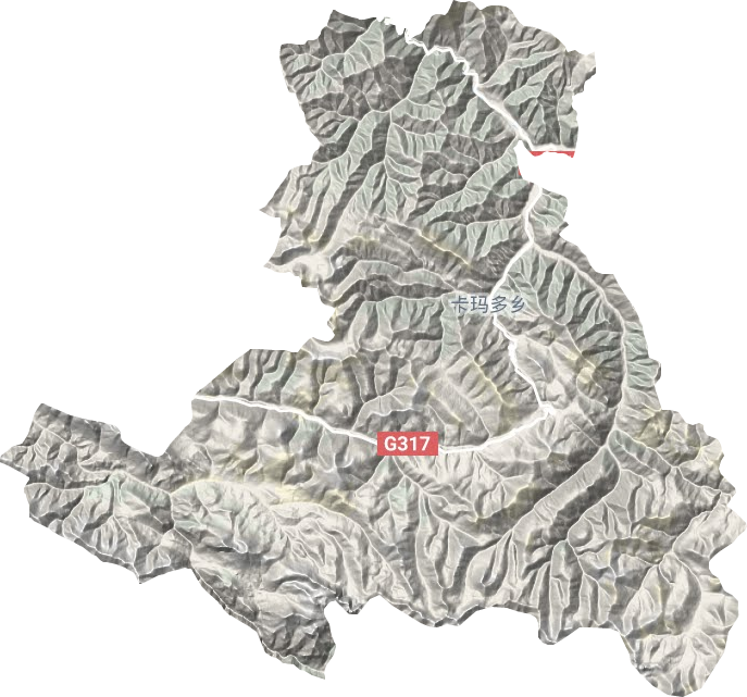 卡玛多乡地形地图