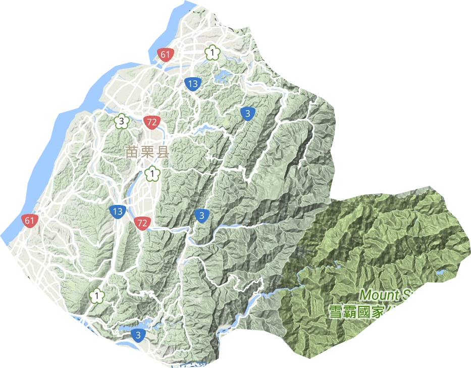 苗栗县地形地图