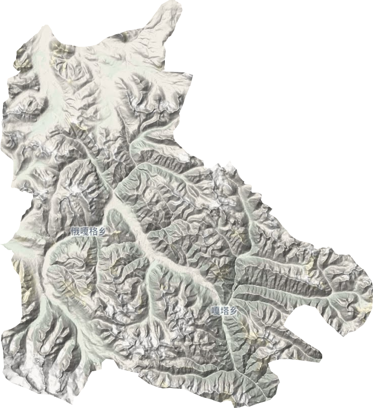 嘎塔乡地形地图