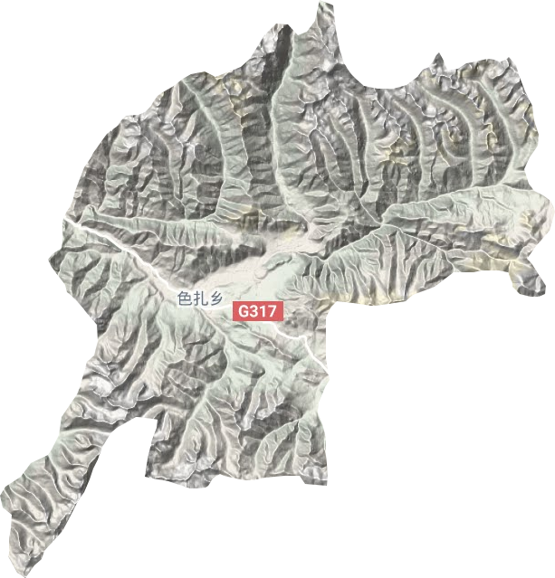色扎乡地形地图