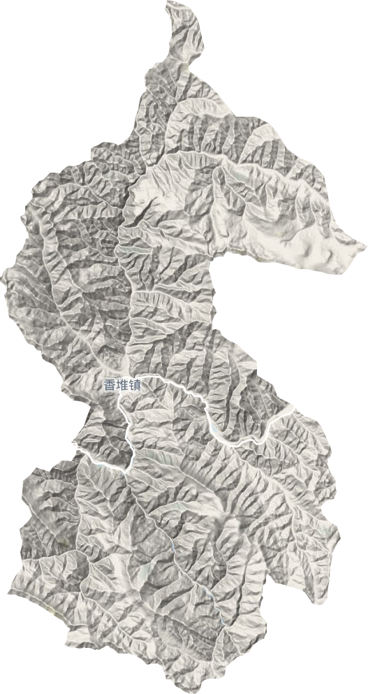 香堆镇地形地图
