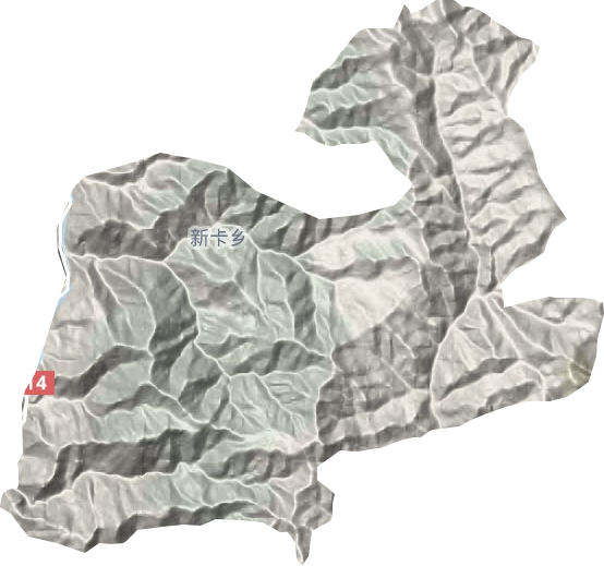 新卡乡地形地图