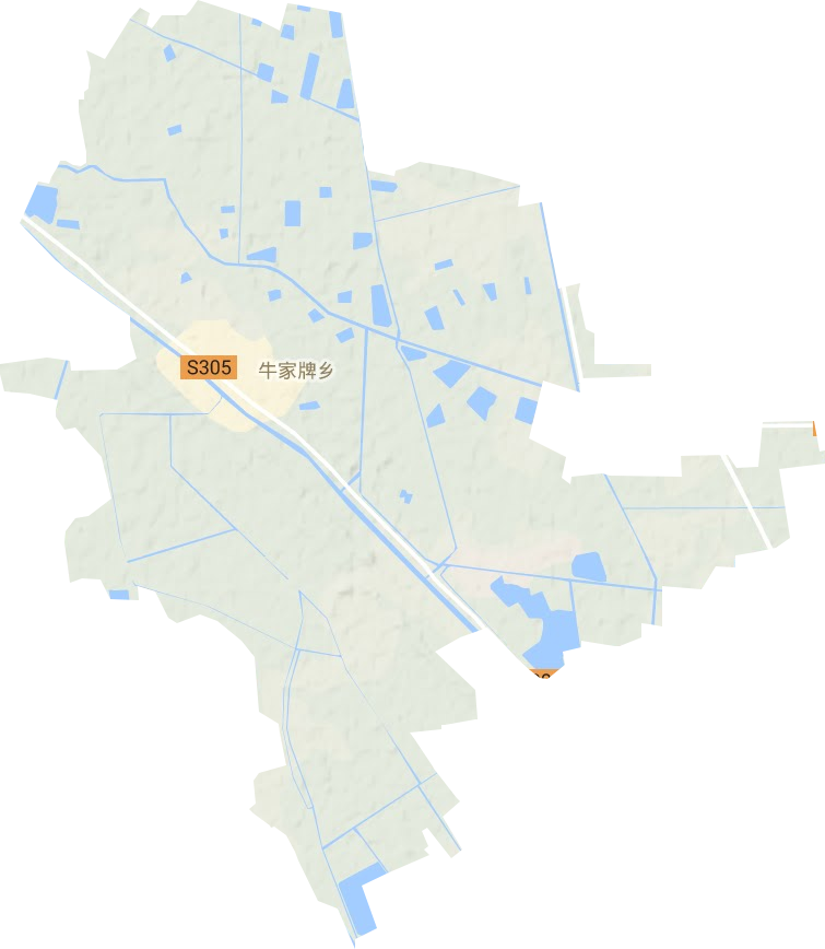 牛家牌镇地形地图
