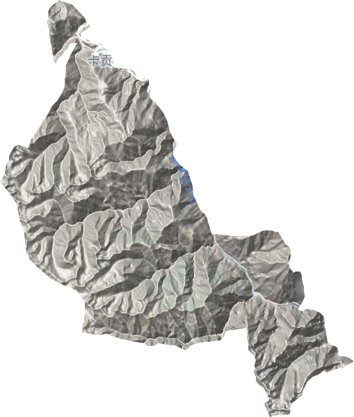 卡贡乡地形地图
