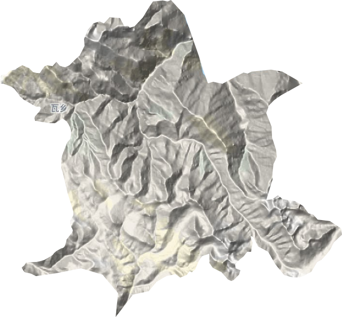 瓦乡地形地图