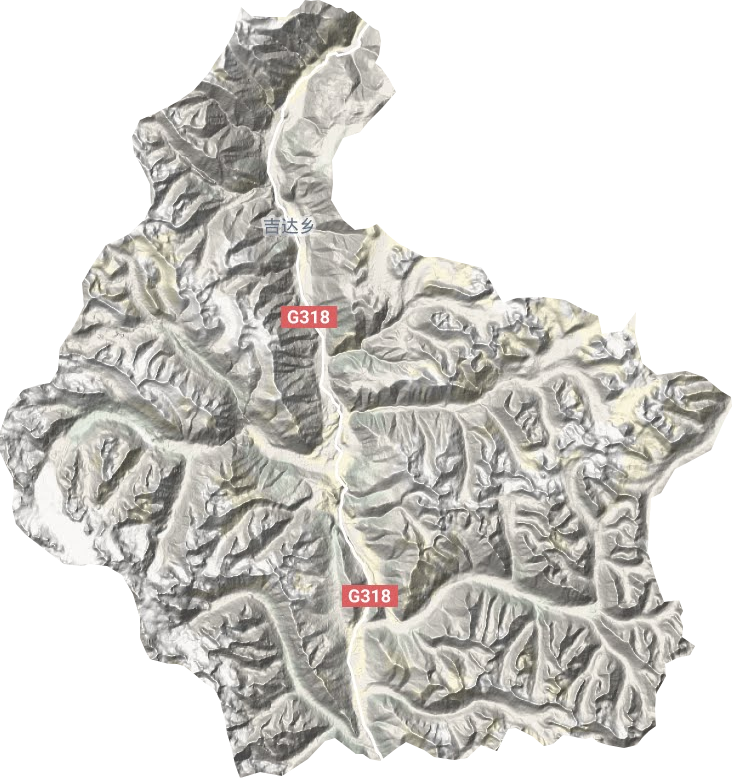 吉达乡地形地图