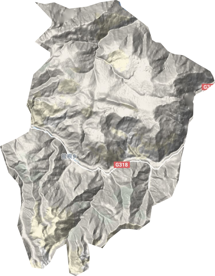 拉根乡地形地图