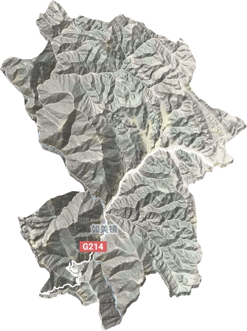 如美镇地形地图
