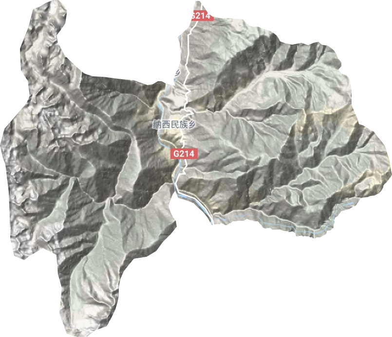 纳西民族乡地形地图