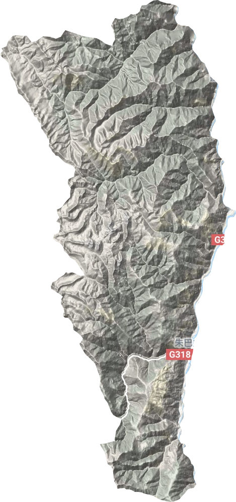 朱巴龙乡地形地图