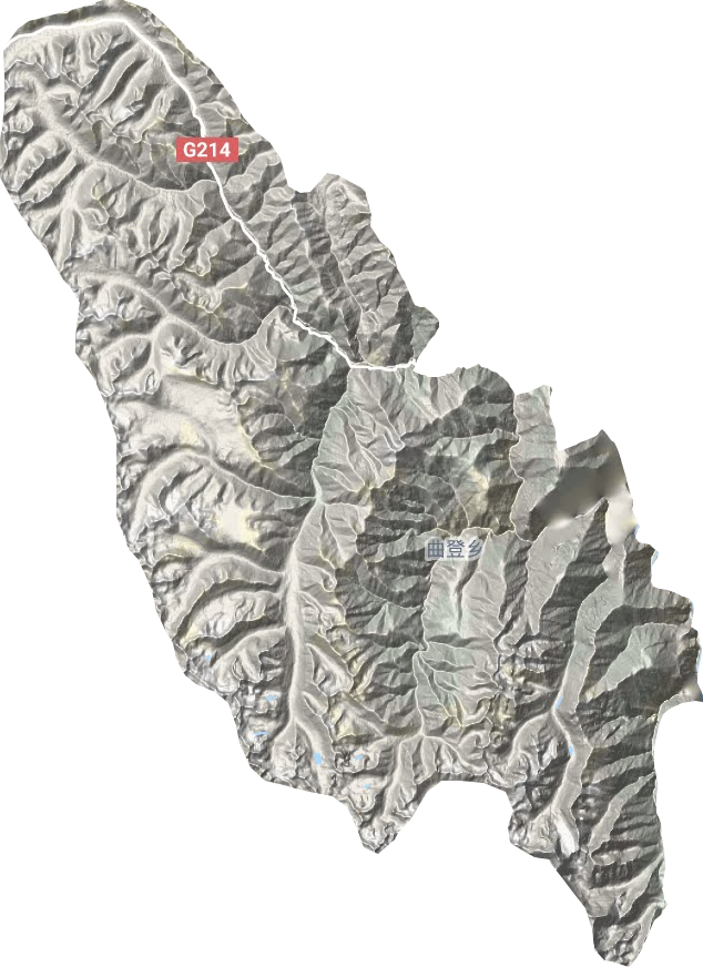 曲登乡地形地图