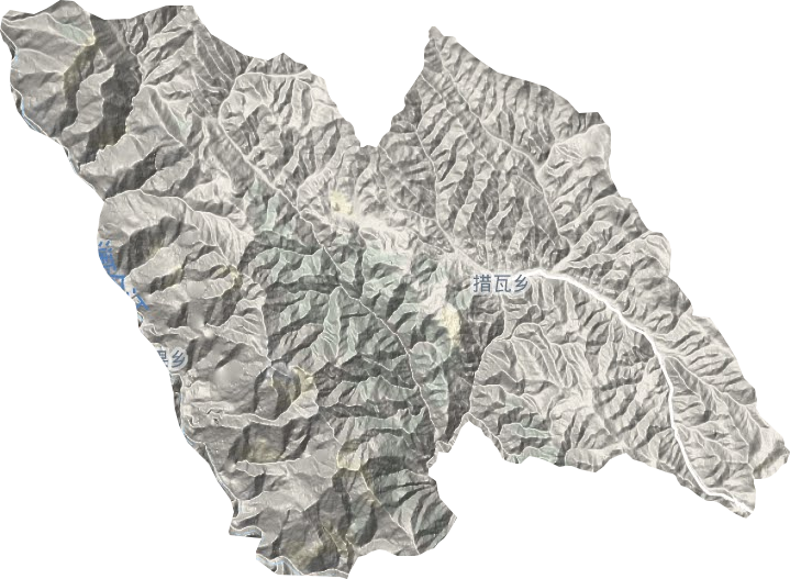 措瓦乡地形地图