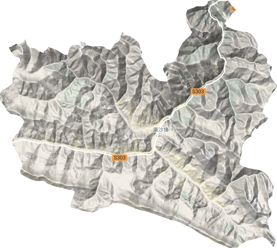 康沙镇地形地图