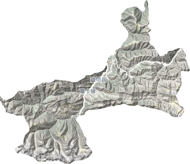 草卡镇地形地图