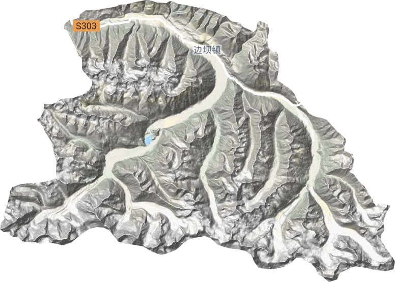 边坝镇地形地图