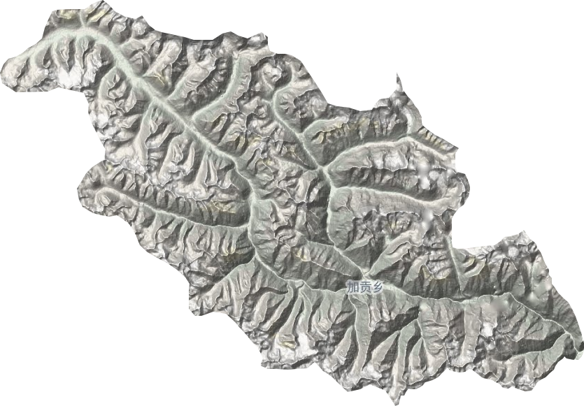 加贡乡地形地图