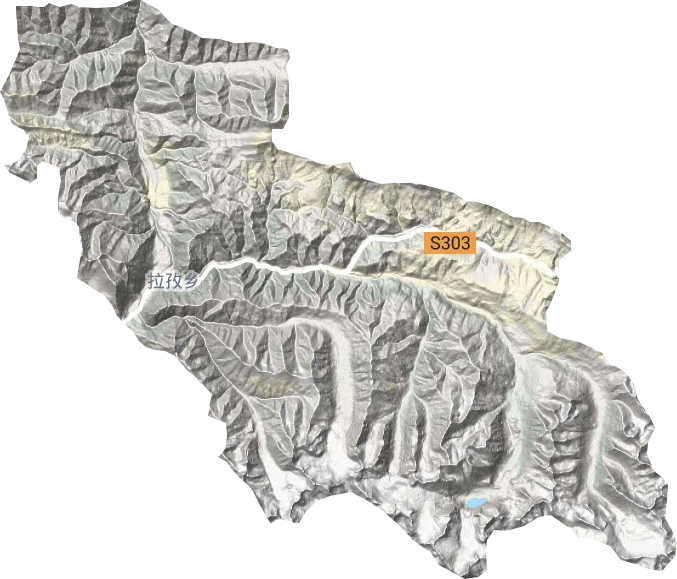 拉孜乡地形地图