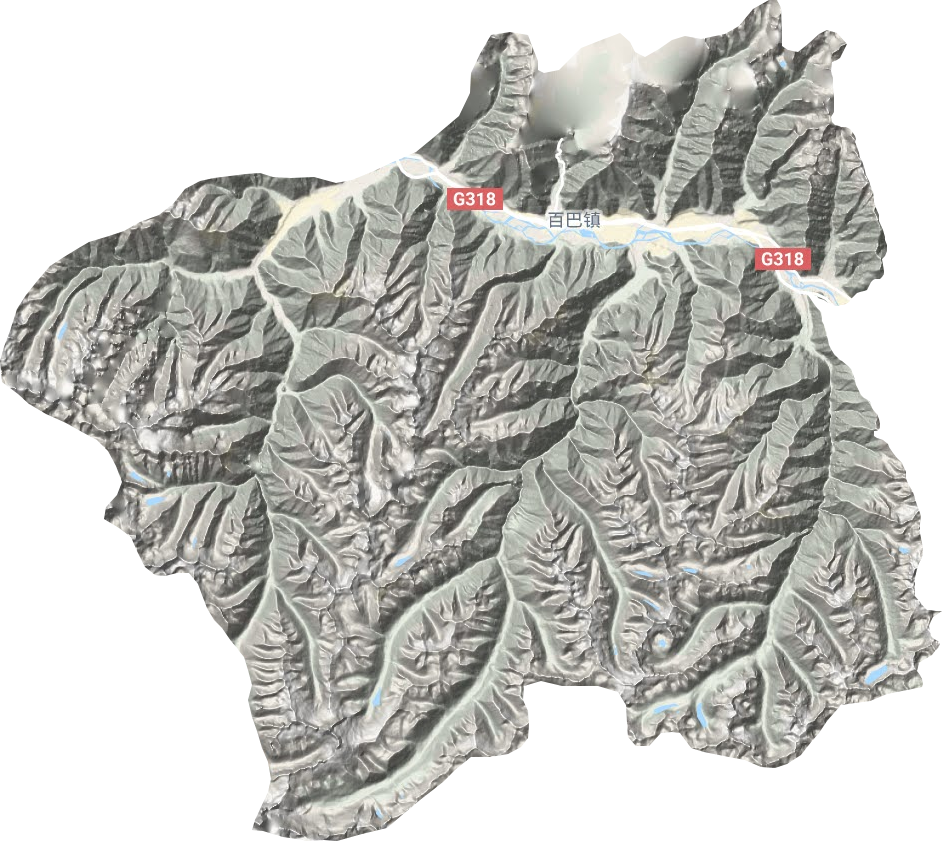 百巴镇地形地图
