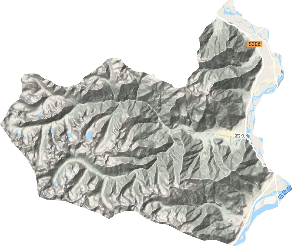 布久乡地形地图