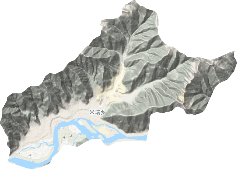 米瑞乡地形地图