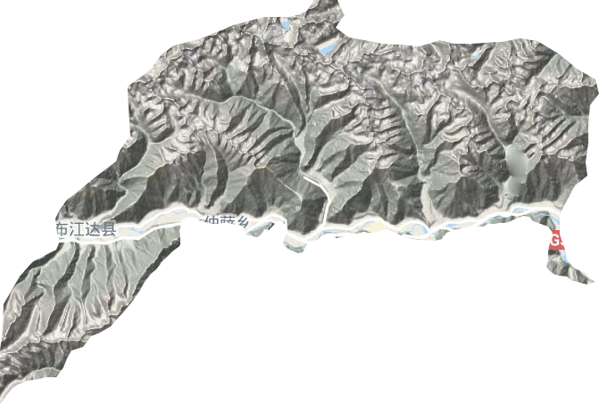 工布江达镇地形地图