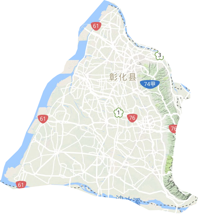 彰化县地形地图