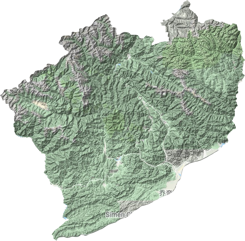 墨脱镇地形地图