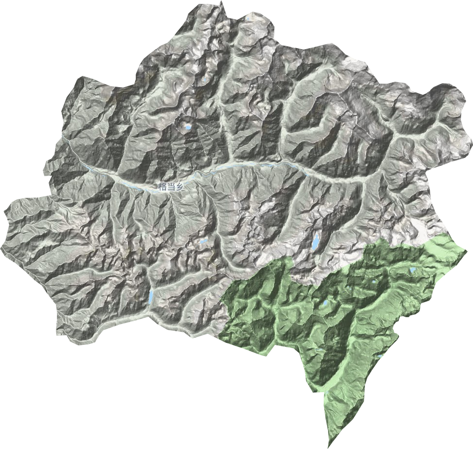 格当乡地形地图