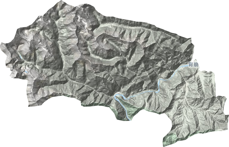背崩乡地形地图