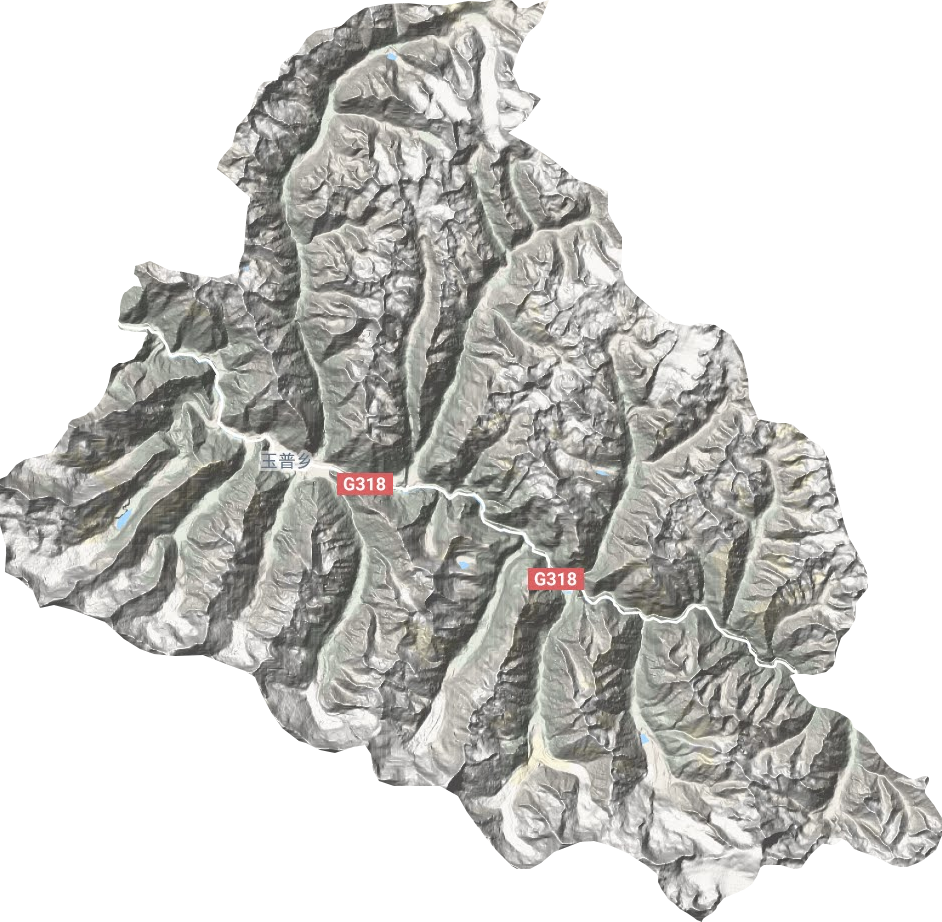 玉普乡地形地图