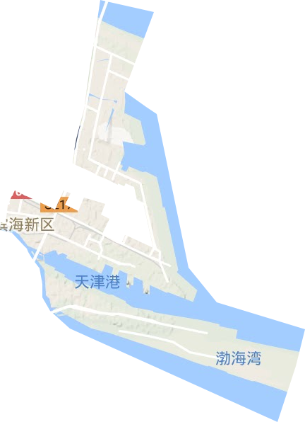 新港街道地形地图
