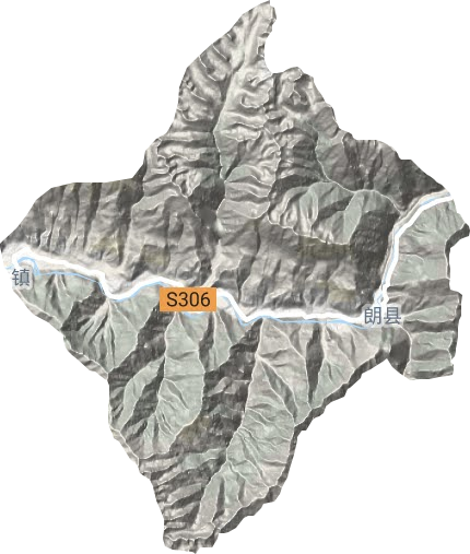 朗镇地形地图