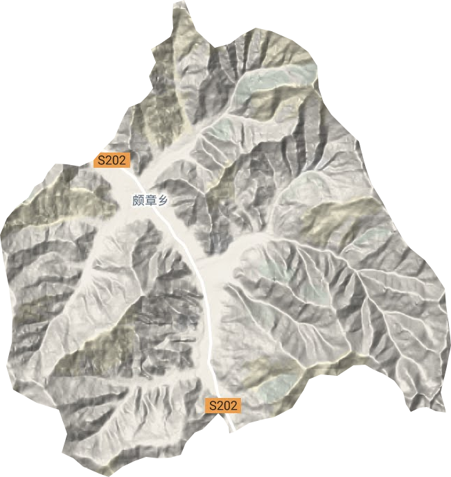颇章乡地形地图