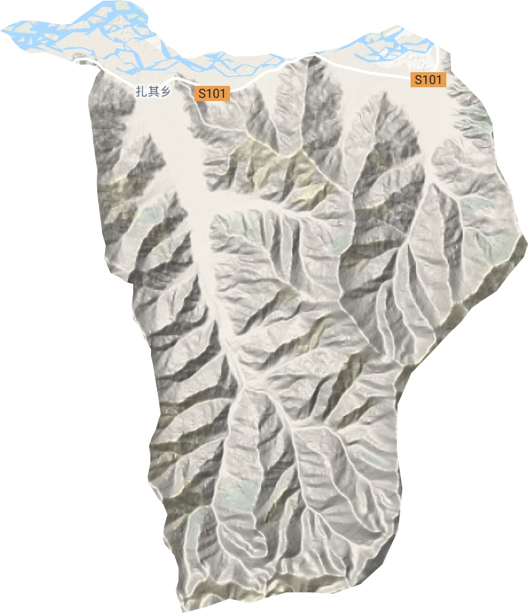 扎其乡地形地图