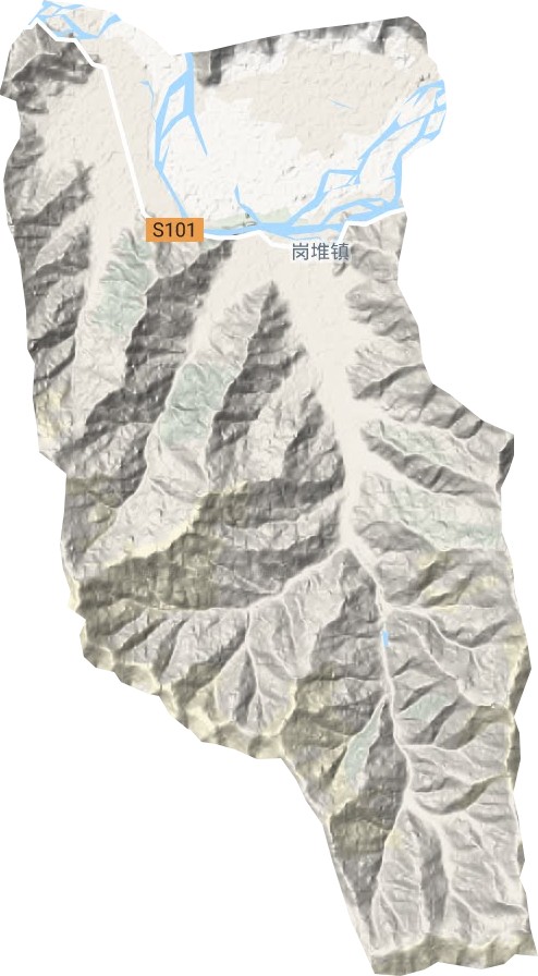 岗堆镇地形地图