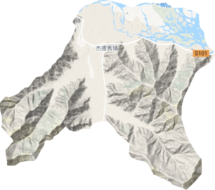杰德秀镇地形地图